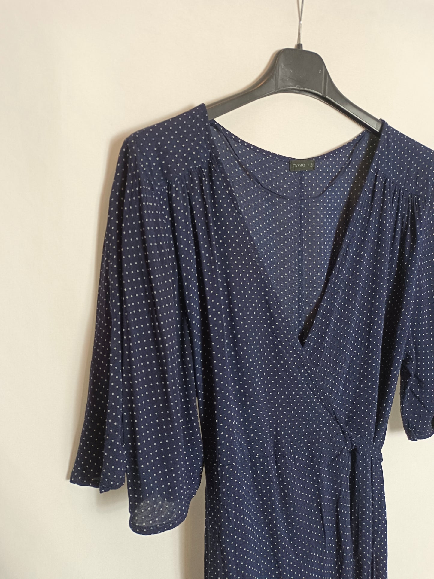 OYSHO. Vestido midi lunares T.s