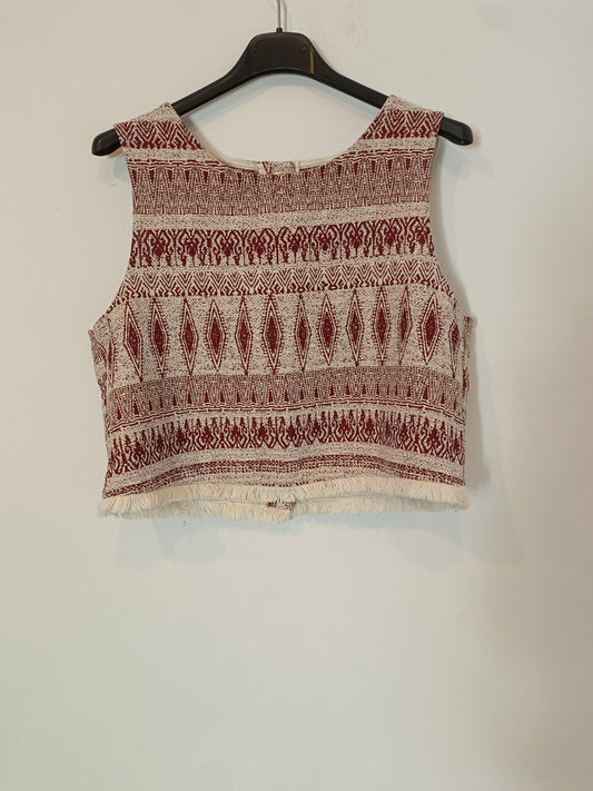 MANGO. Textured printed top Tm