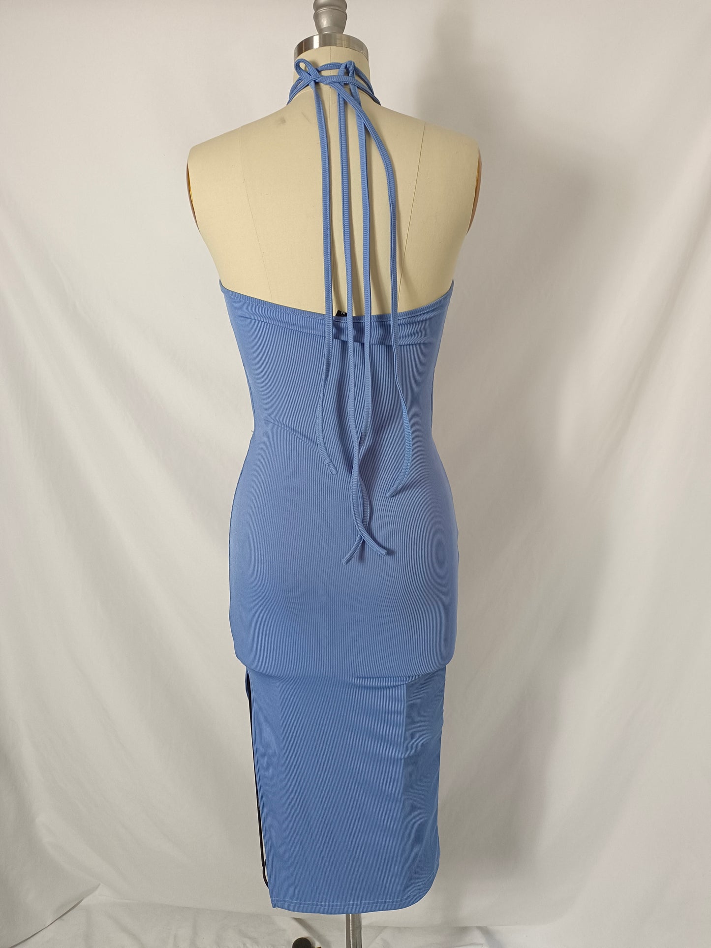 ZAFUL. Blue Ribbed Dress Tu(S)
