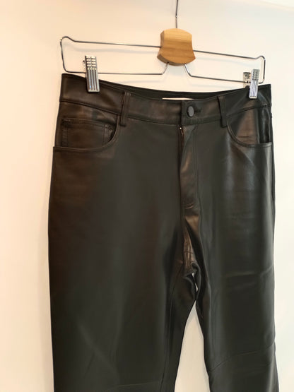 MANGO. Black faux leather trousers, size 36