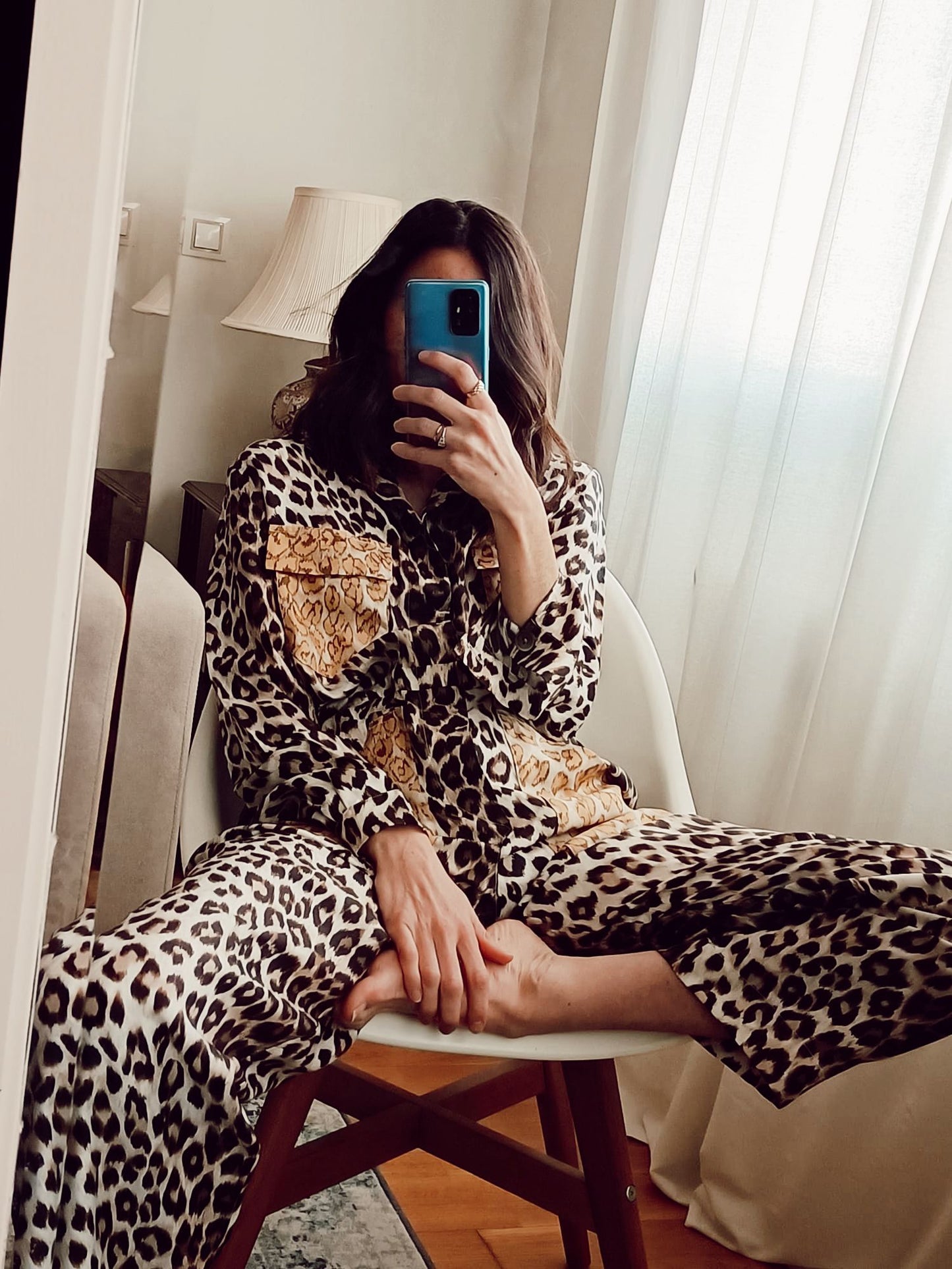 LA PRESTIC OUISTON. Long fluid silk animal print jumpsuit Ts
