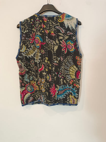 OTRAS. Chaleco negro con detalles bordados TU(s)