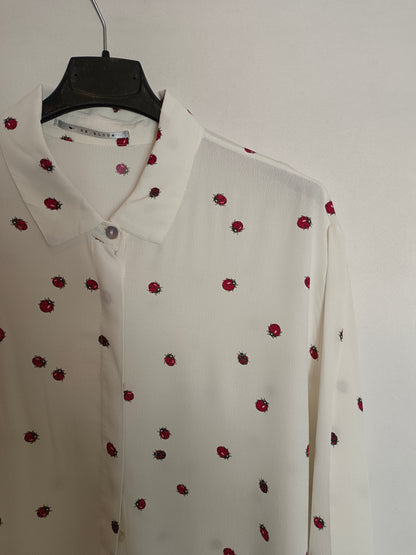 DR. BLOOM. Blusa blanca mariquitas T.m/l