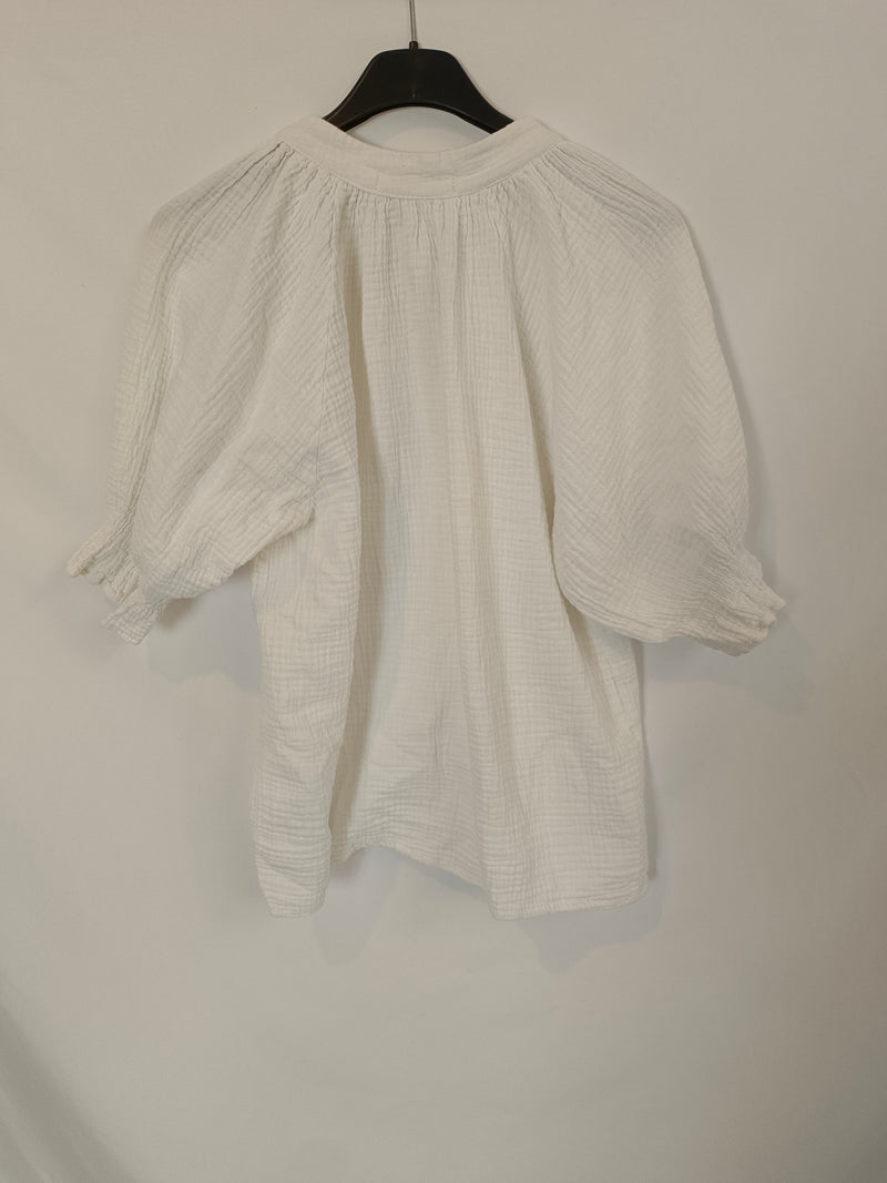 BEEBALM. blusa blanca bambula T.1(s)