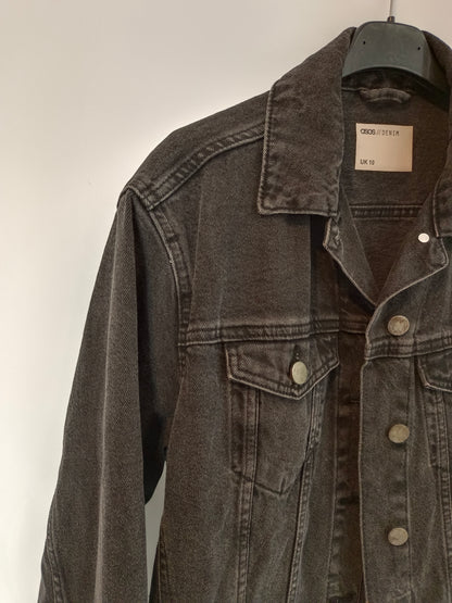 ASOS. Black denim jacket, size 38