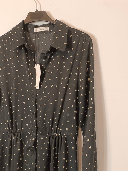 MANGO. Polka dot shirt dress Tm