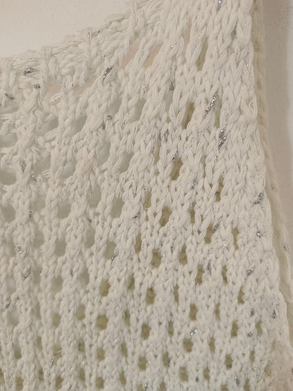 OTRAS. Top  croché blanco algodón. T S/M