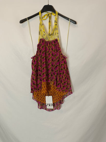 ZARA. top multiestampado T.xs