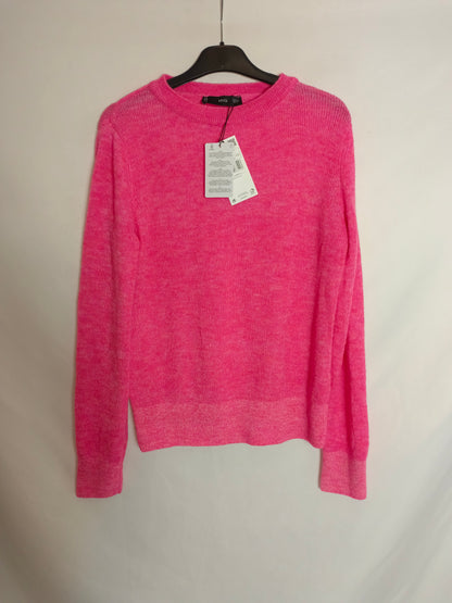 MANGO. Jersey rosa fucsia jaspeado. T S