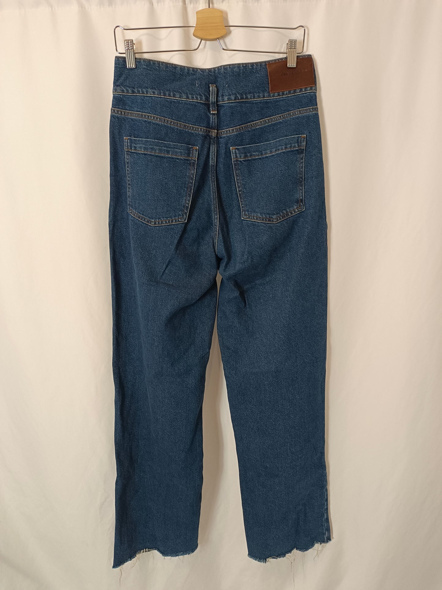 ZARA. Wide-leg denim trousers, size 38