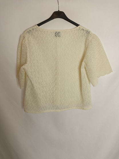 LOVE M. Beige embroidered top Tm
