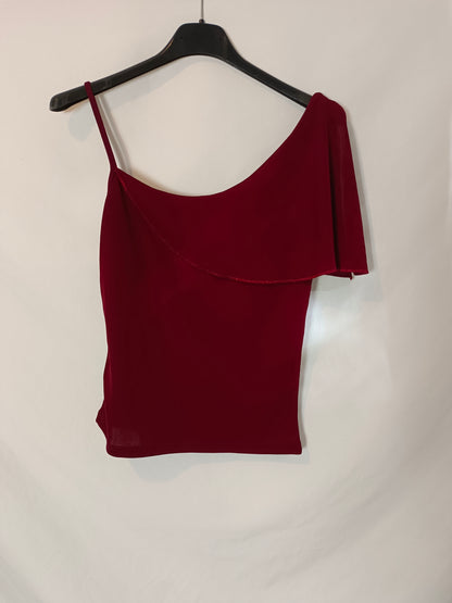 SAKS WOMAN. Top burdeos volante TU(S)