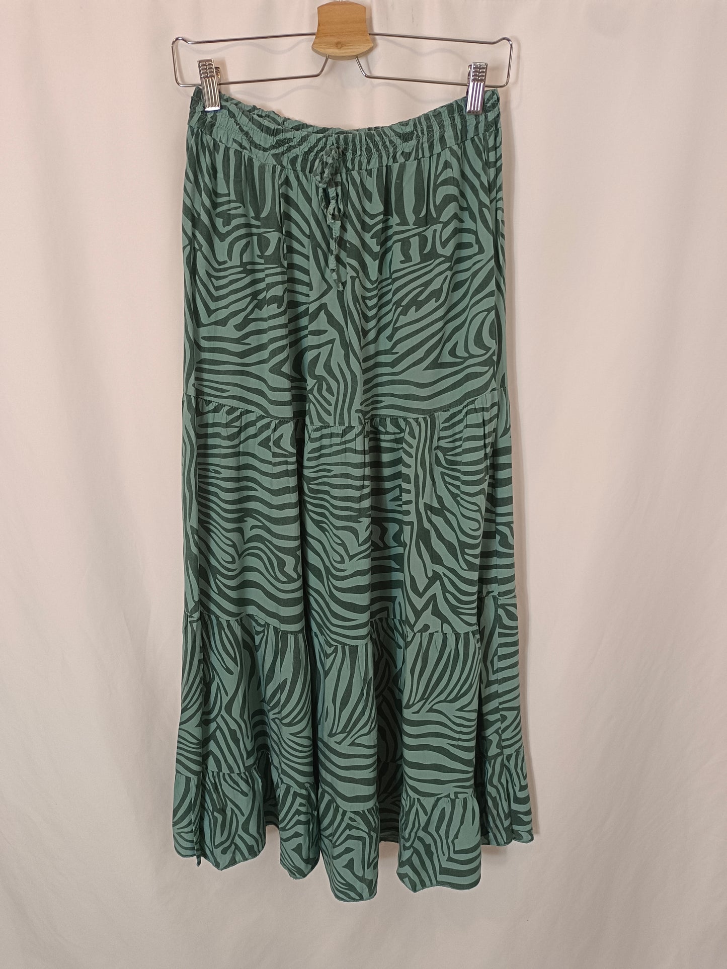 OTHERS. Blue long skirt with animal print YOUR(S)