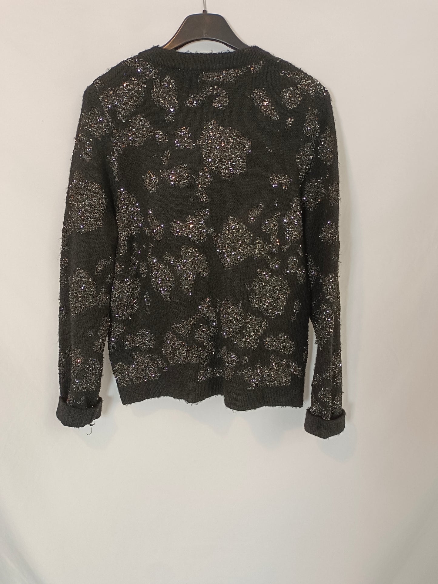 ZARA. Black sequin sweater TM