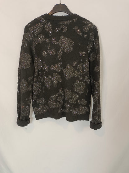 ZARA. Black sequin sweater TM
