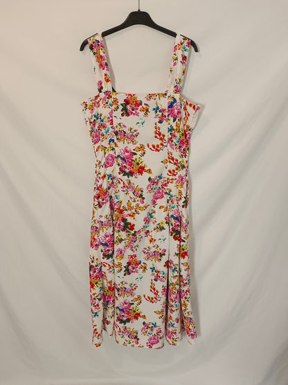 MANGO. Vestido midi flores T.m