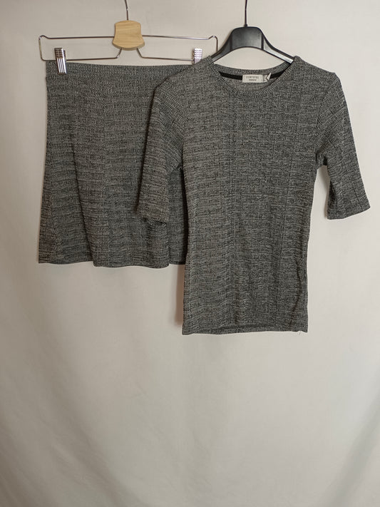 CORTEFIEL. Total look gris jaspeado T.s/m