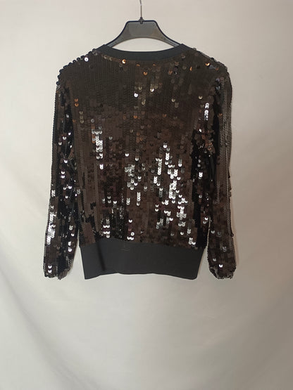 ZARA. Chaqueta negra lentejuelas T.s