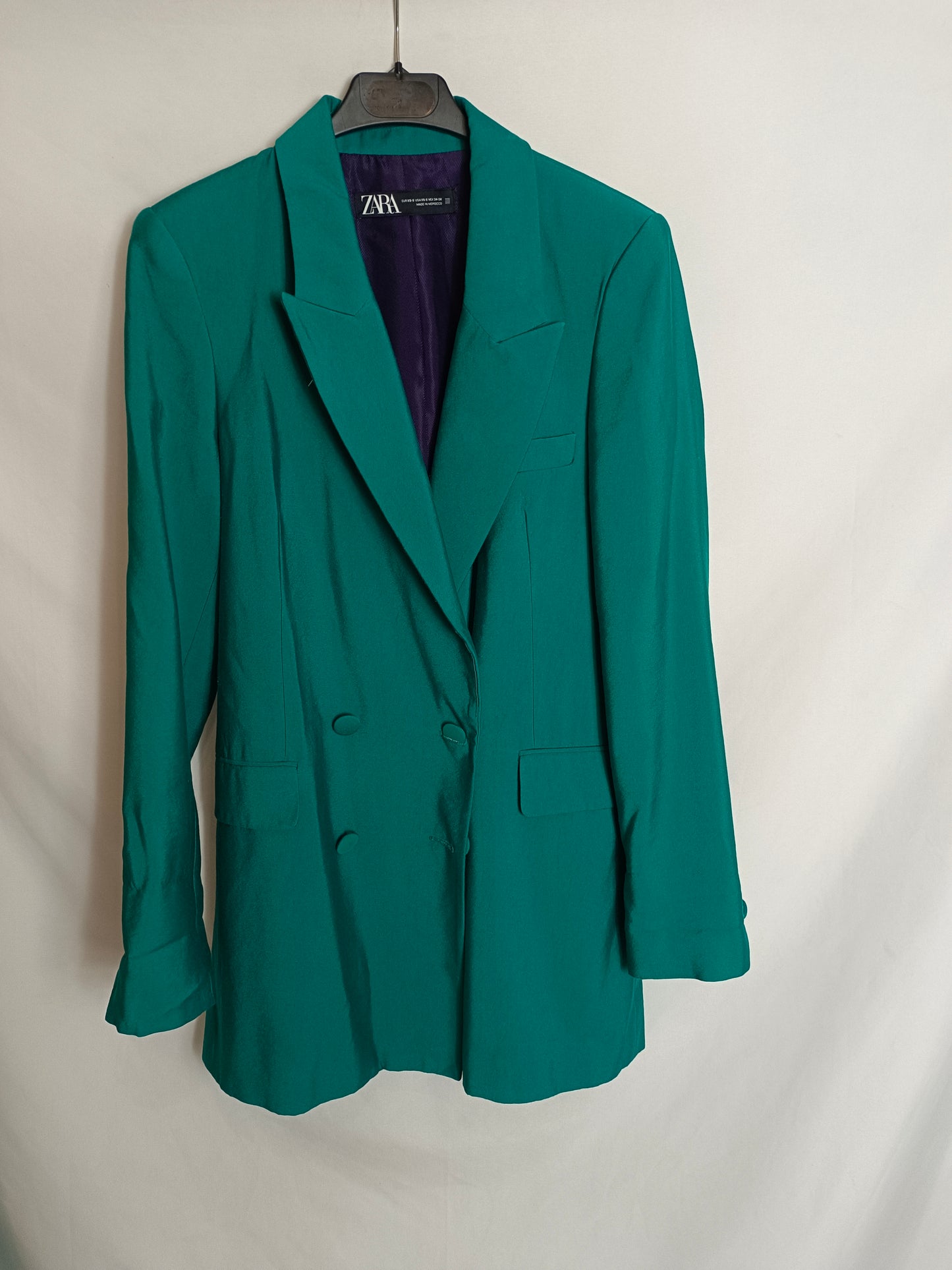 ZARA. Total look verde pantalón y blazer T.xs/s