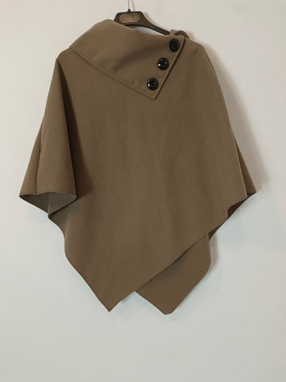 OTRAS. Poncho marrón cuello  TU(m/l)