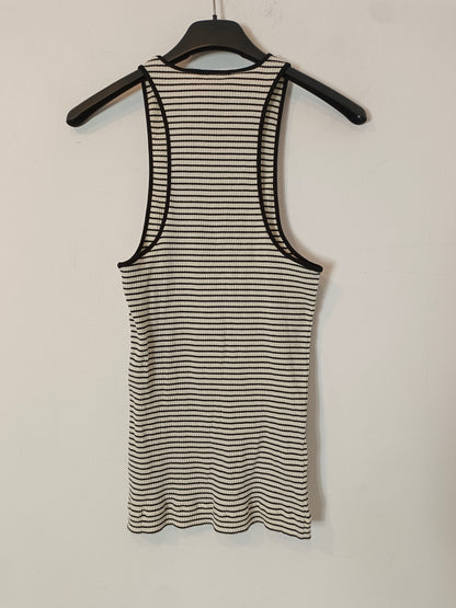 MASSIMO DUTTI. Top rayas escote halter T.s