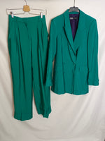 ZARA. Total look verde pantalón y blazer T.xs/s