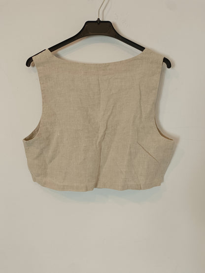 POSSE. Top beige lino T.s