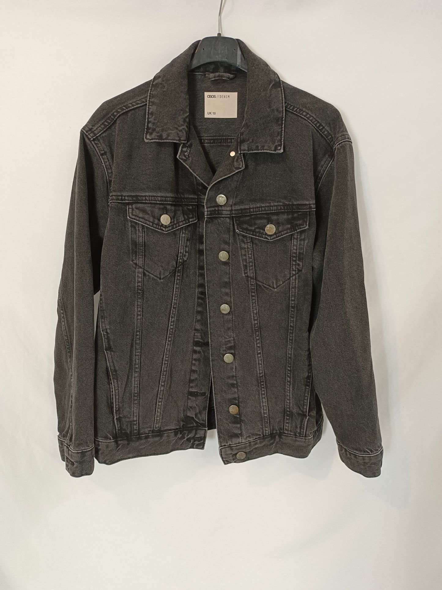 ASOS. Black denim jacket, size 38