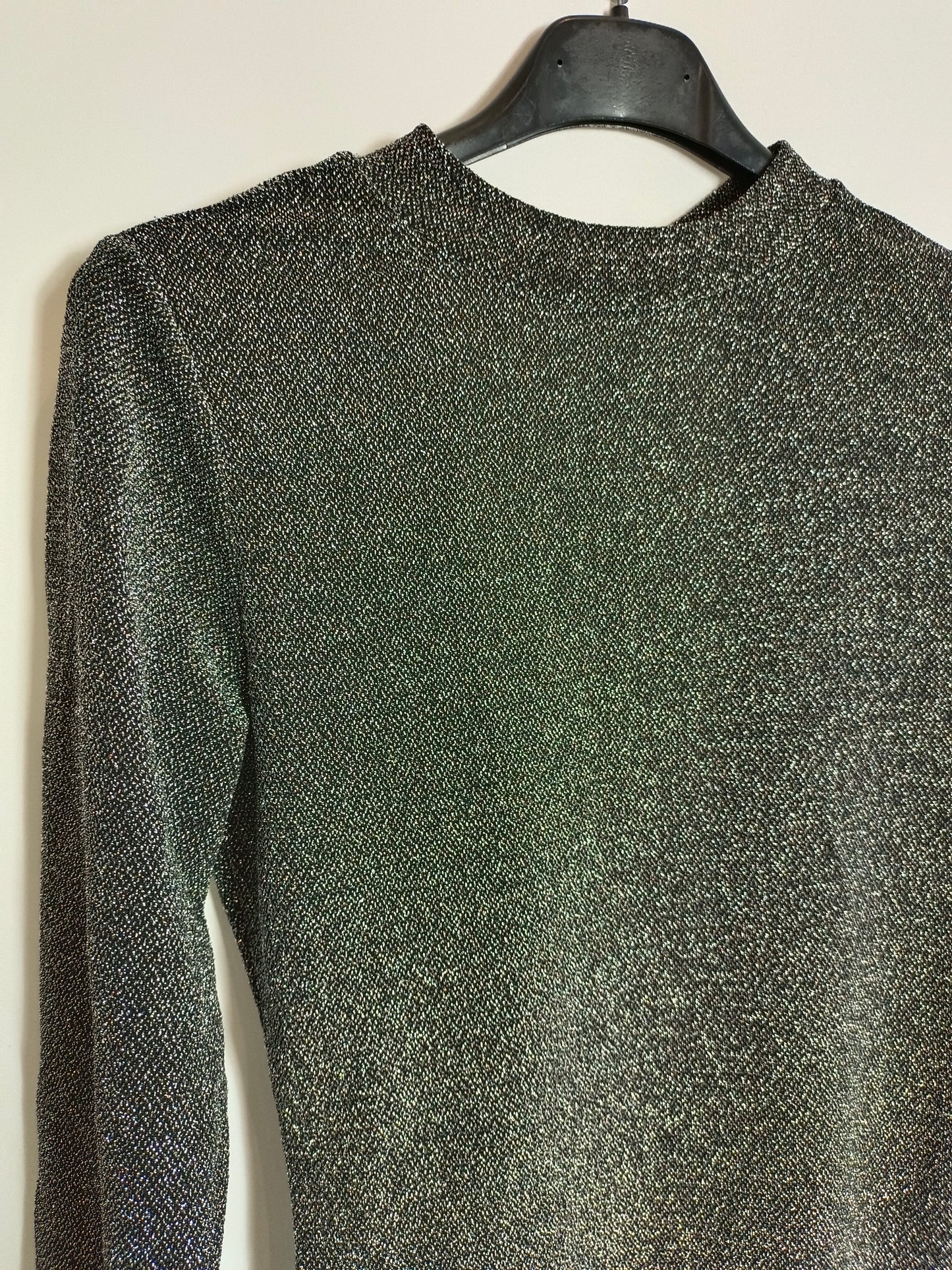 H&M. Body negro y plateado T.m