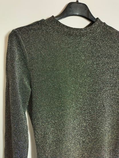 H&M. Body negro y plateado T.m