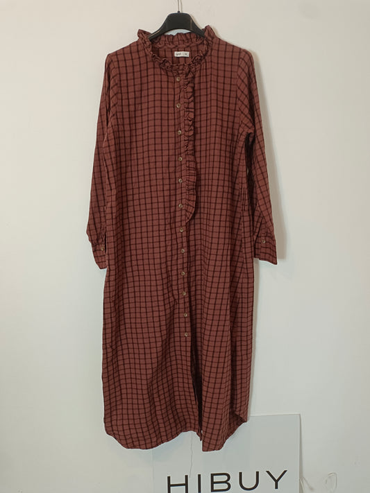 UNIT. Vestido midi cuadros T.M