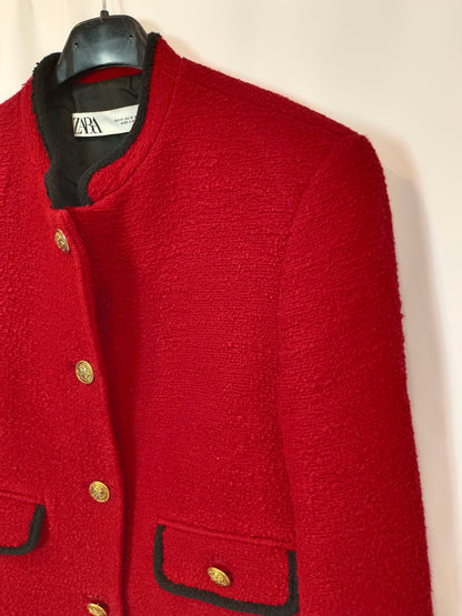 ZARA. Chaqueta tweed detalle puños. T M