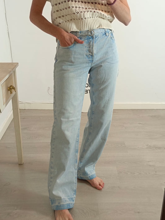 ZARA. Pantalón denim cinturón T.34