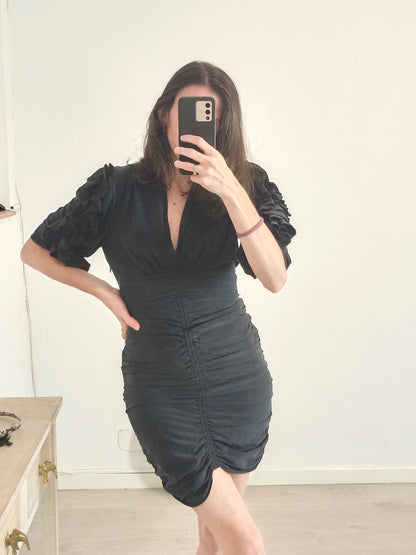 ISABEL MARANT. Short gathered silk dress. Size 36