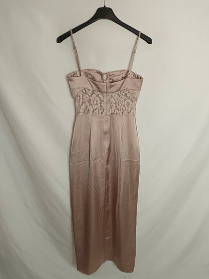 ZARA. Vestido midi encaje T.xs