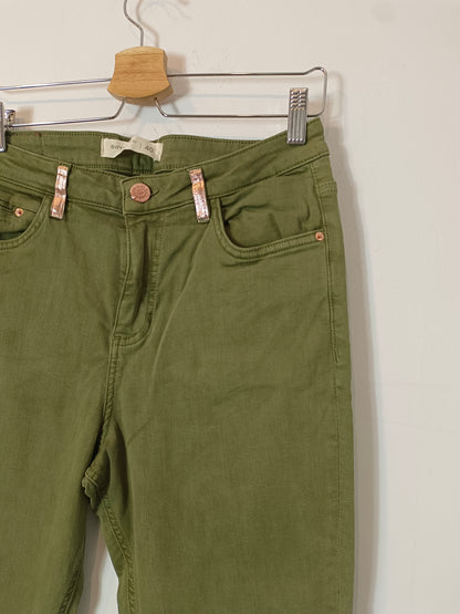 ENCUENTRO. Pantalón verde jeans T.40