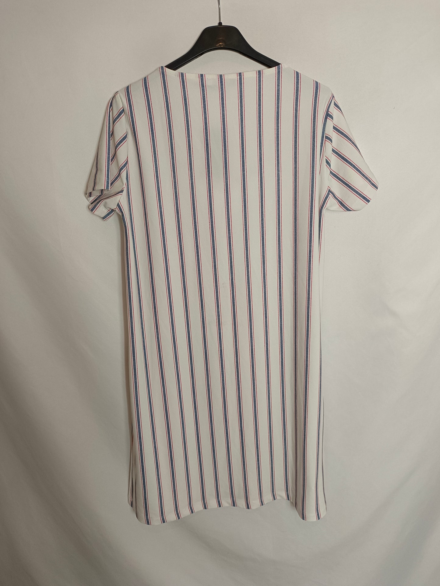 MANGO. Vestido blanco rayas T.m