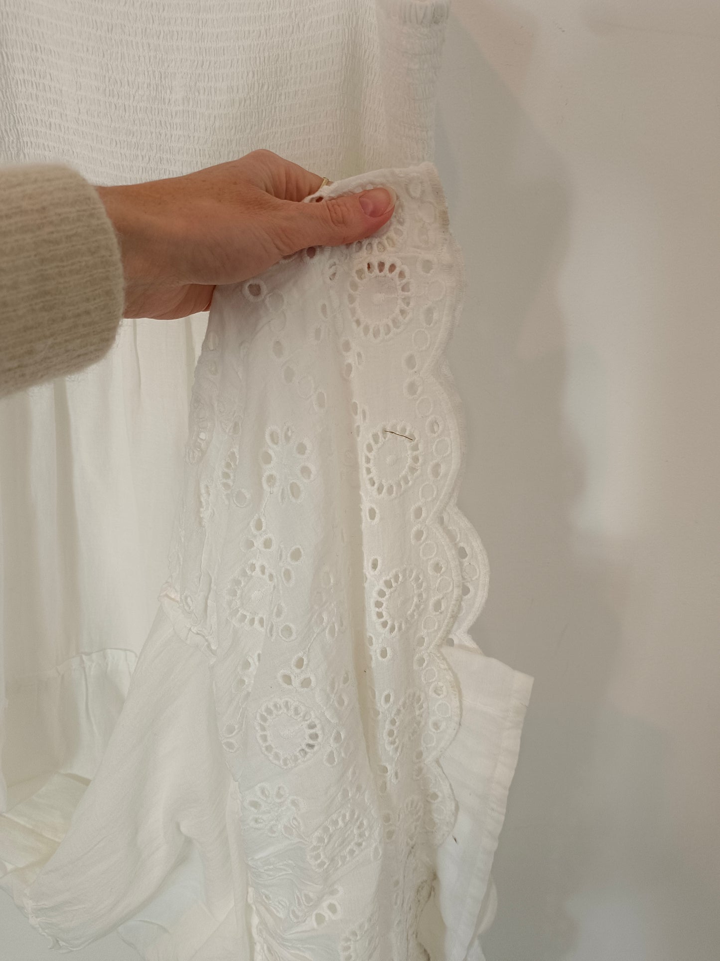 Vestido blanco largo nido abeja Tu(s)