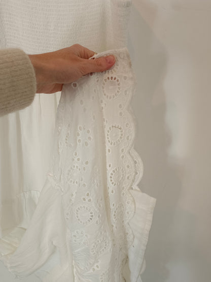 Vestido blanco largo nido abeja Tu(s)