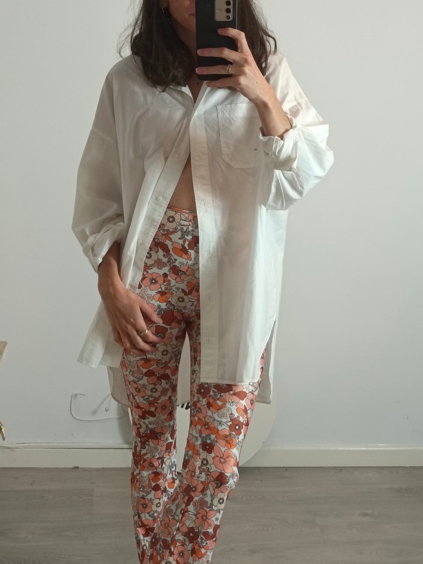 STRADIVARIUS. camisa/vestido blanco oversized T.Xs