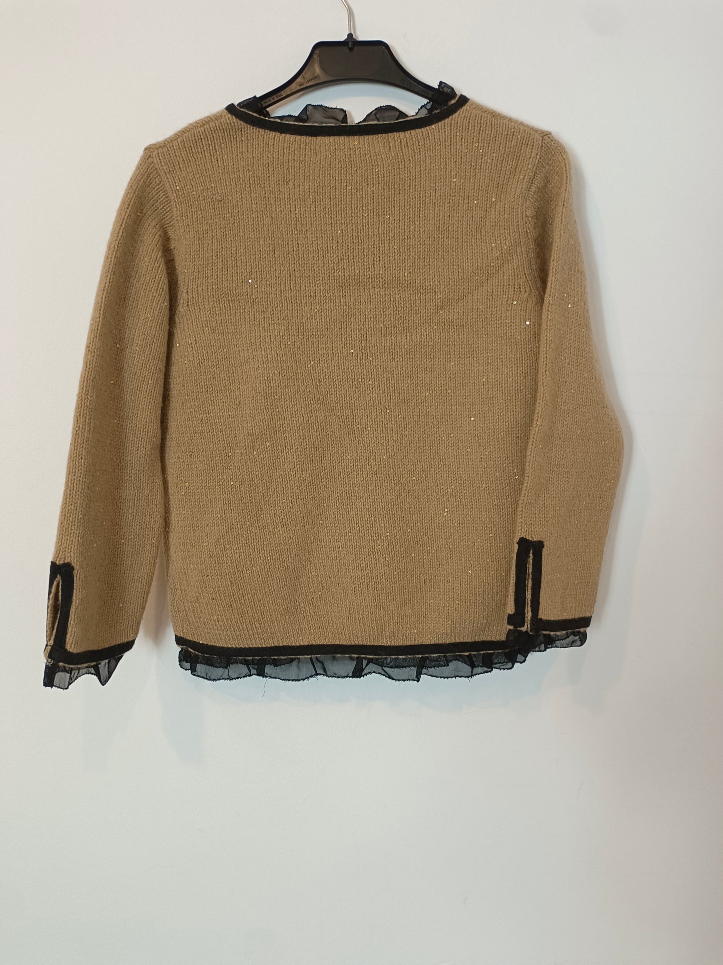 TINTORETTO. Beige sequin knit jacket TM