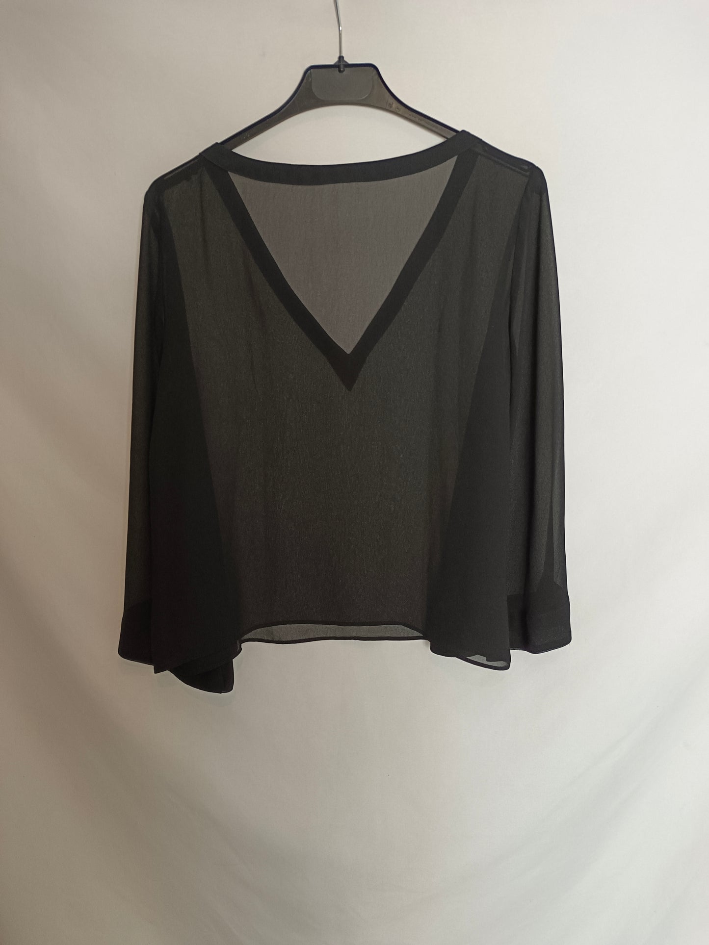 ZARA. Semi-sheer black top TM