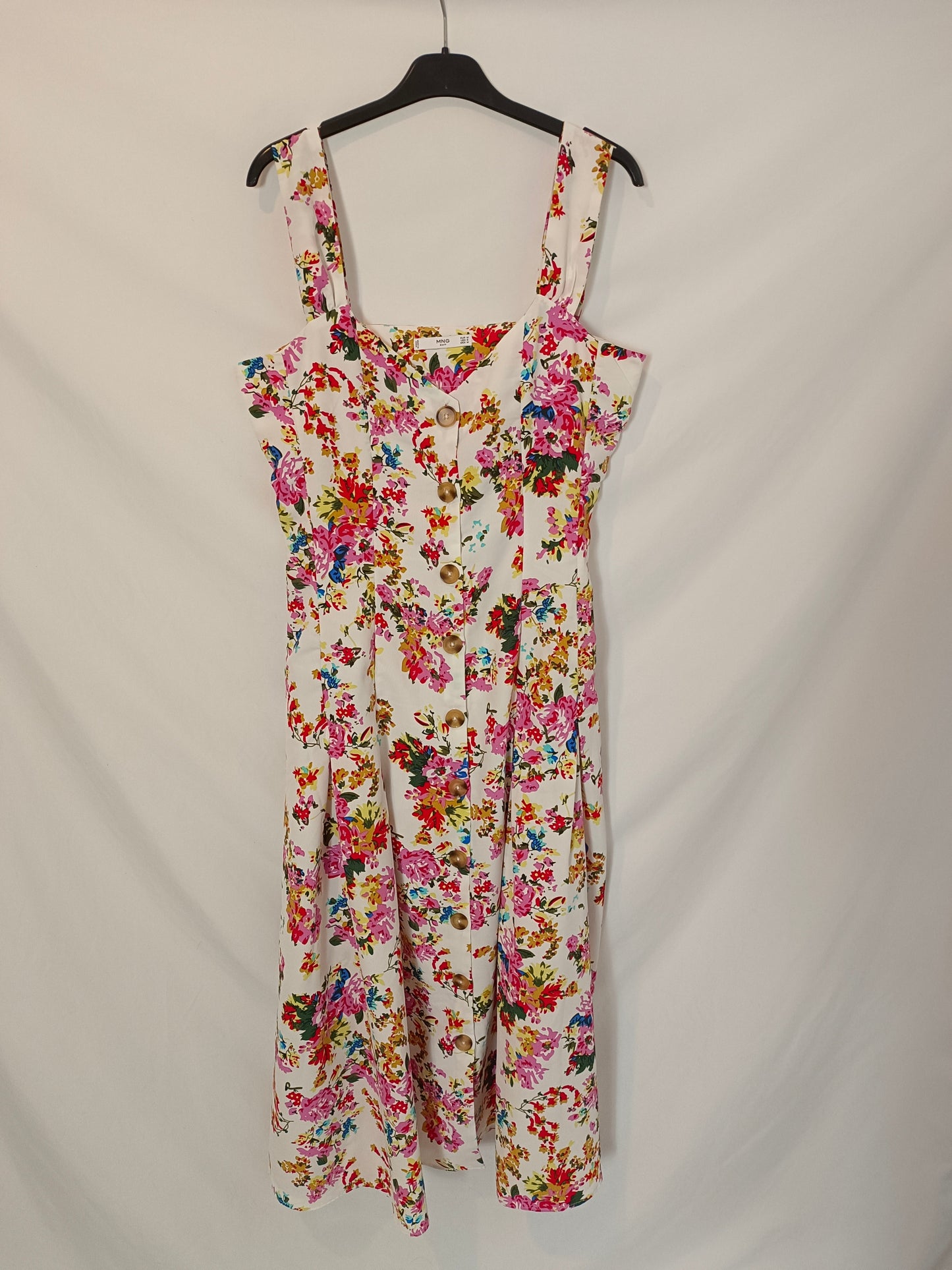 MANGO. Vestido midi flores T.m