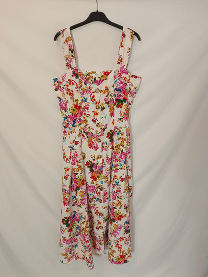 MANGO. Vestido midi flores T.m