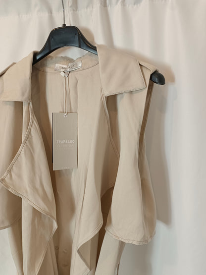 ZARA. Flowing beige vest with pockets. TS