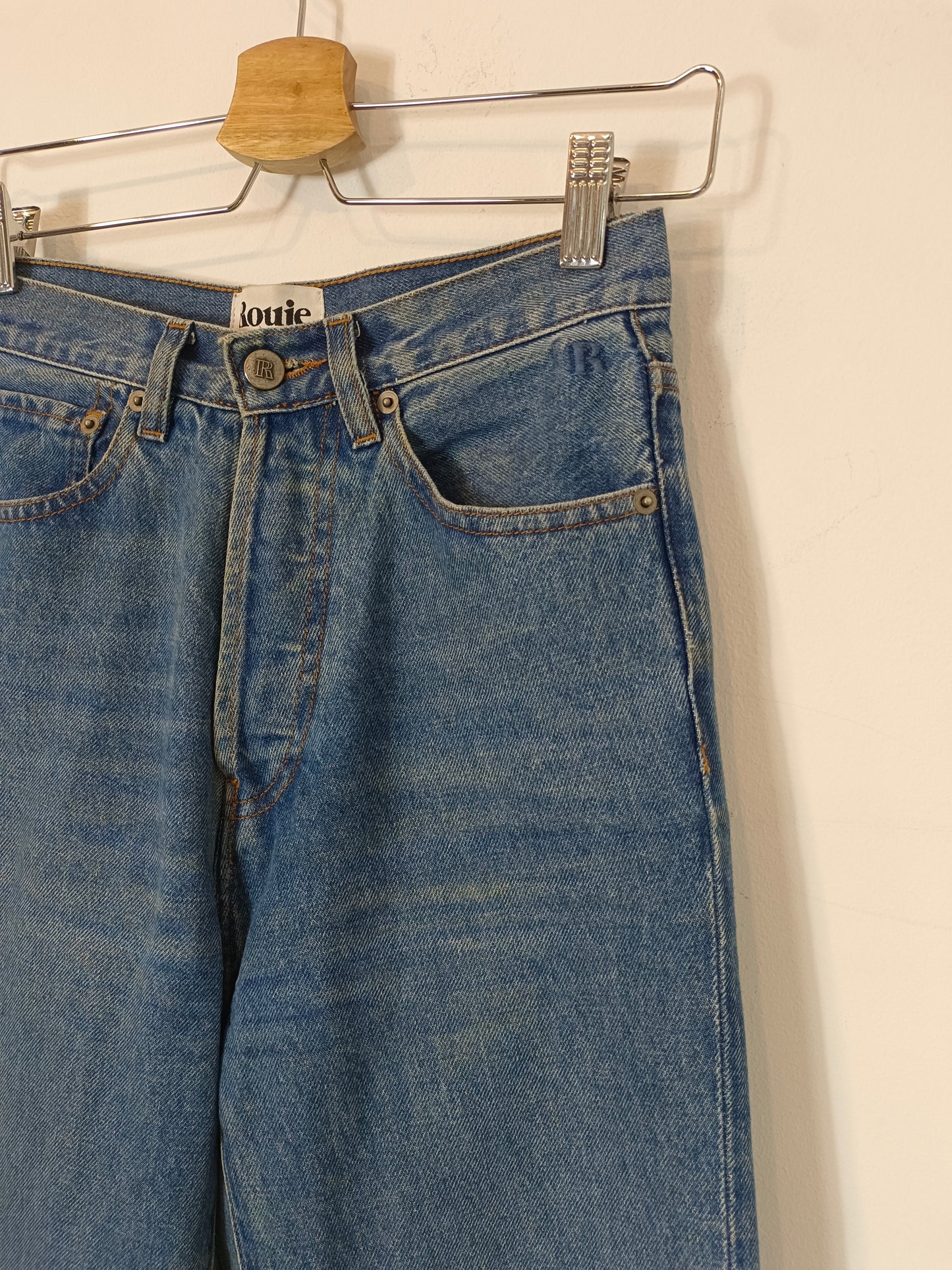 ROUJE. Pantalón denim abotonado T.26(xs/s)