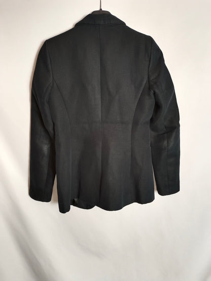 SANDRO. black double-breasted blazer T.36