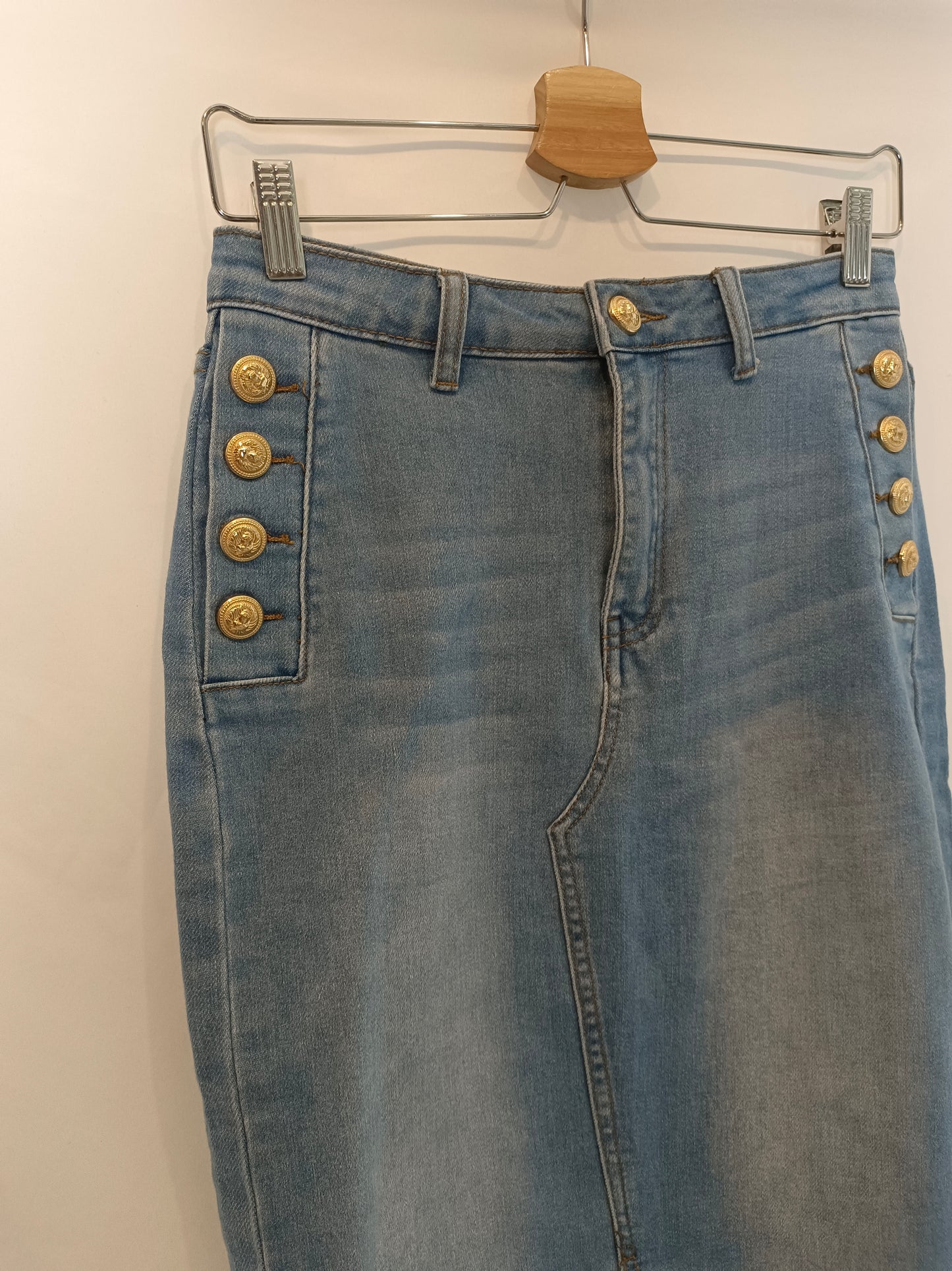 DENIM LIFE. Denim skirt with buttons Tm