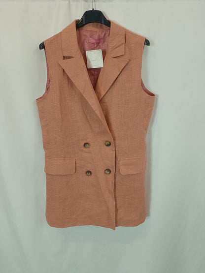 CARLOTA&CO. Chaleco lino salmón T.l