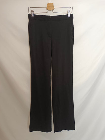 MASSIMO DUTTI. pantalón ancho negro T.36